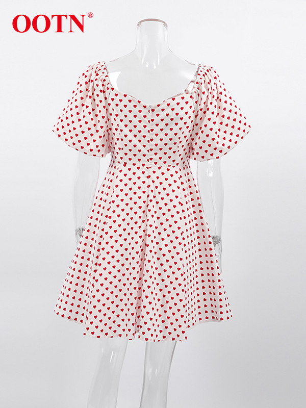 OOTN Seksuali Suknelė Neiš Pečių Spausdinti Moteriška Vasarinė Suknelė Trumpomis Rankovėmis Vakarėliui Madinga Slim Mini A Line Suknelė Užtrauktukas 2023 Nauja