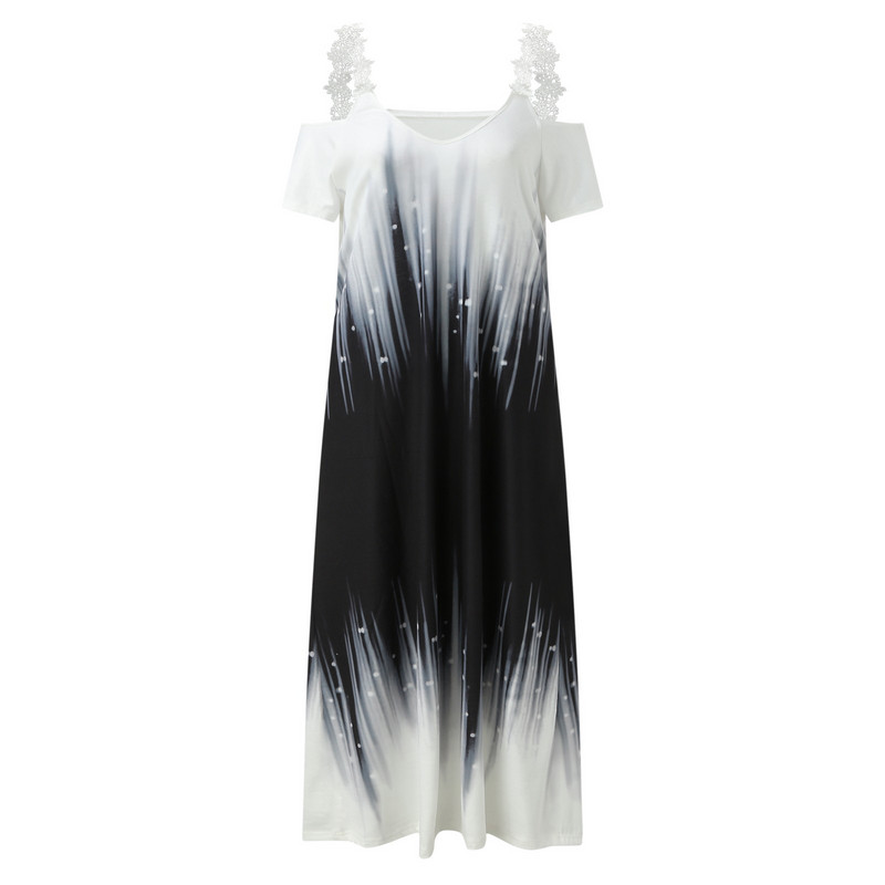 Kleidid naistele 2023 Summer Beach Plus Size Printing Lace Sling V kaelusega avar maksikleit Odavad vabaaja naiste kleidid vestidos