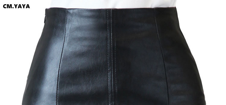 CM.YAYA Ženske suknje od umjetne kože visokog struka Noćni klub Street Vintage Bodycon Midi suknje s prorezima na gumbe Suknja za zabave 2022.
