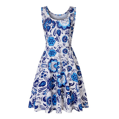 Strandruha nyári női 2019 szexi ujjatlan virágmintás Femme elegáns vintage rakott ruhák Boho alkalmi parti ruha Vestido