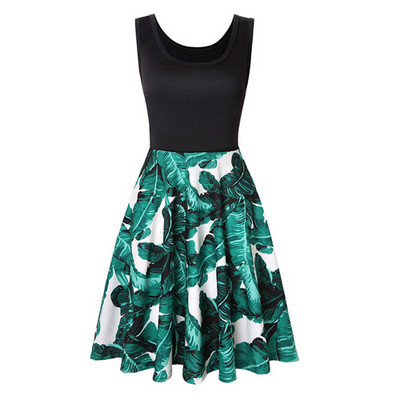 Strandruha nyári női 2019 szexi ujjatlan virágmintás Femme elegáns vintage rakott ruhák Boho alkalmi parti ruha Vestido