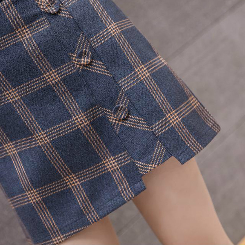 Szoknyák Női Magas derekú gombok Szabálytalan kockás 2XL A-vonalú csípőszoknya Elegáns Alkalmi Divatos Diákok Összes ulzzang női