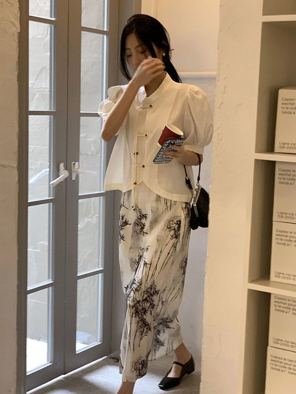 Dámske midi sukne v čínskom štýle, nové letné tenké, jednoduché, s potlačou atramentu, vintage, jemné, voľnočasové, elegantné, estetické, streetwear