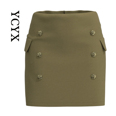 YCYX S-3XL női szoknya Női őszi tavaszi édes, magas derekú, A-vonalú mini gyapjúszoknya Vintage alkalmi női kockás szoknya elegáns YCYX198