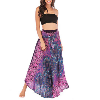 Big Hem Belly Dance Γυναικεία φούστα Hippie Gypsy Boho Flowers Μακριά φούστα Bohemian Beach Πολυλειτουργική φούστα φλοράλ φούστα υψηλής μέσης