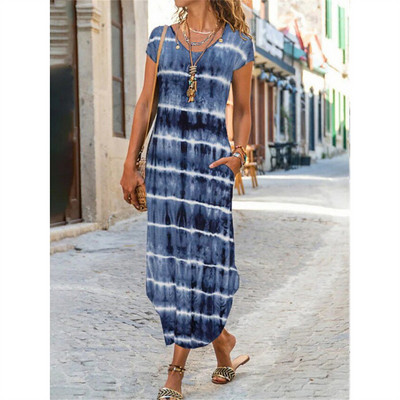 3XL női köntös ruha virágmintás rövid ujjú nyári boho hosszú ruha női alkalmi laza nyakú vékony napruha Vestidos 2022