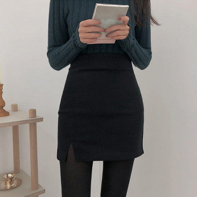 A-līnijas mini svārki sievietēm ar augstu vidukli ar sānu šķēlumu korejiešu stilā, tievi, moderni, eleganti, eleganti, lieliski piemēroti sievietēm, populāri pavasarī