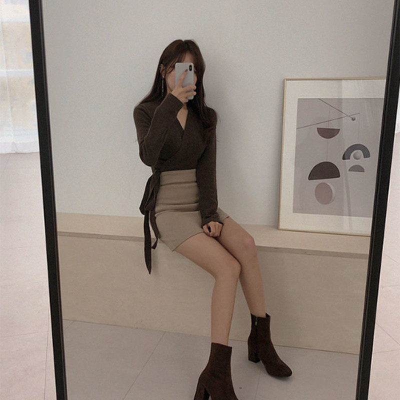 A-līnijas mini svārki sievietēm ar augstu vidukli ar sānu šķēlumu korejiešu stilā, tievi, moderni, eleganti, eleganti, lieliski piemēroti sievietēm, populāri pavasarī