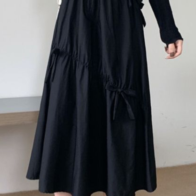 Szoknyák Édes nyári női masni lábszárközépig, egyetemi alkalmi, divatos, magas derekú buli koreai stílusú Kényelem, légáteresztő lányok