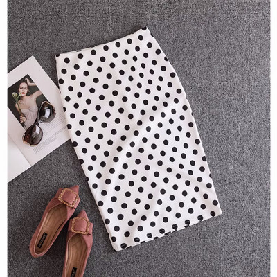 Tavasszal és nyáron Új európai és amerikai divatos Retro nyomótáska csípőszoknya női magas derekú vékony hasított szoknya Divatos