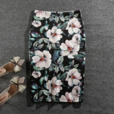 Tavasszal és nyáron Új európai és amerikai divatos Retro nyomótáska csípőszoknya női magas derekú vékony hasított szoknya Divatos