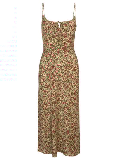 Naiste suvehaldjas grunge varrukateta lipsukleit, trükitud U-kujuline kaelusega spagetirihmaga lillemustriga peokleit