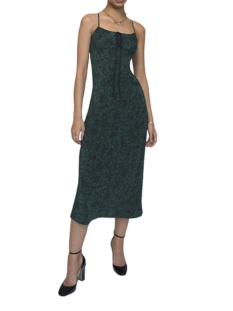 Naiste suvehaldjas grunge varrukateta lipsukleit, trükitud U-kujuline kaelusega spagetirihmaga lillemustriga peokleit