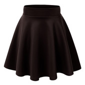 Δωρεάν αποστολή Γυναικεία Flared Skater Basic μονόχρωμη Mini Above Knee Ευέλικτη ελαστική φούστα με πλισέ casual 5 μεγέθη