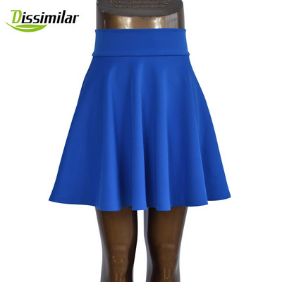 Δωρεάν αποστολή Γυναικεία Flared Skater Basic μονόχρωμη Mini Above Knee Ευέλικτη ελαστική φούστα με πλισέ casual 5 μεγέθη