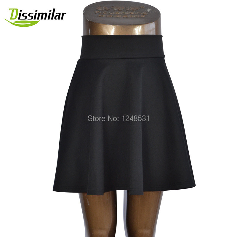 Δωρεάν αποστολή Γυναικεία Flared Skater Basic μονόχρωμη Mini Above Knee Ευέλικτη ελαστική φούστα με πλισέ casual 5 μεγέθη