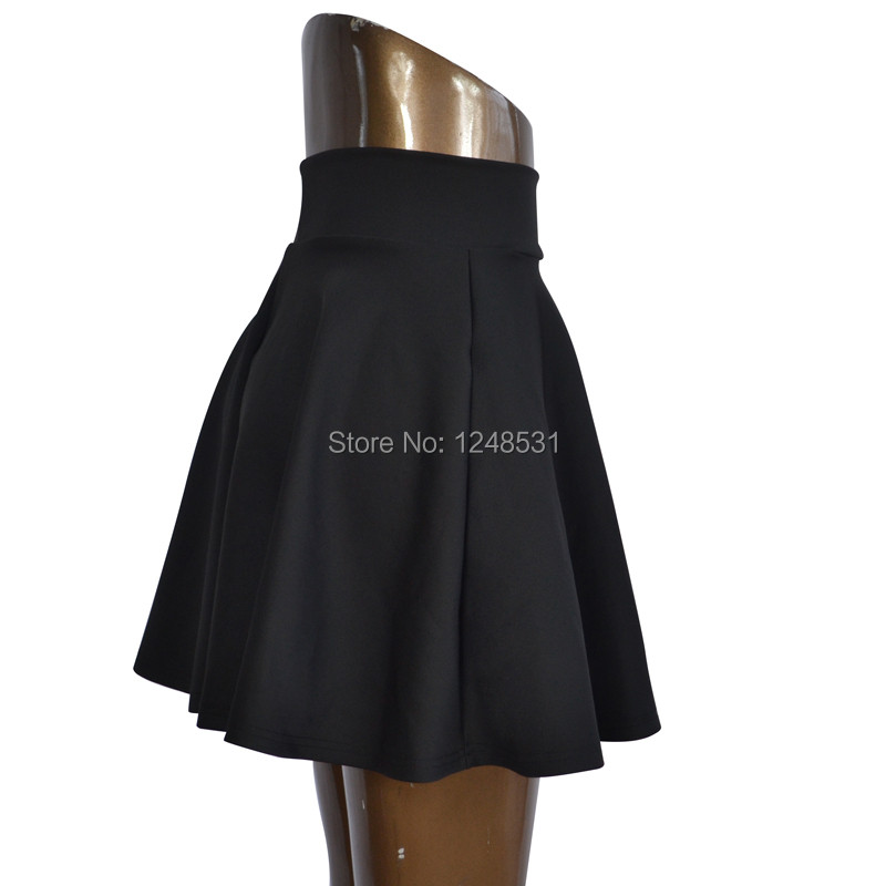 Δωρεάν αποστολή Γυναικεία Flared Skater Basic μονόχρωμη Mini Above Knee Ευέλικτη ελαστική φούστα με πλισέ casual 5 μεγέθη
