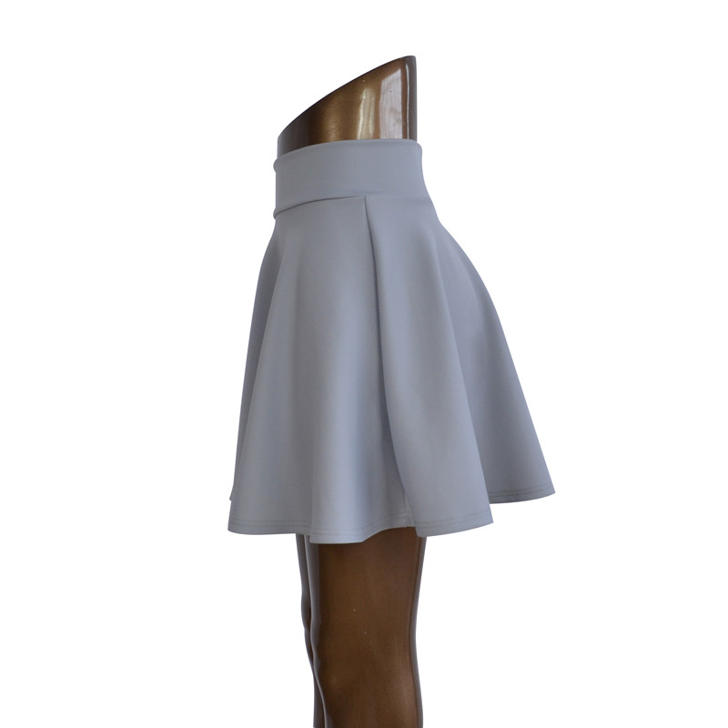 Δωρεάν αποστολή Γυναικεία Flared Skater Basic μονόχρωμη Mini Above Knee Ευέλικτη ελαστική φούστα με πλισέ casual 5 μεγέθη