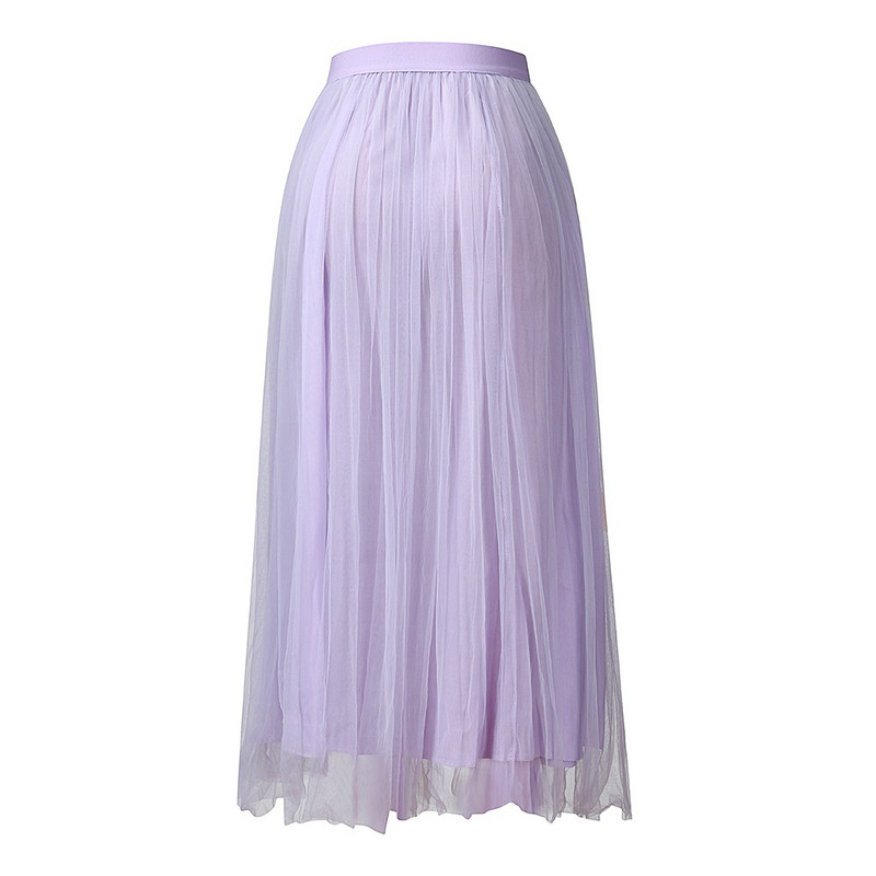 Elegáns sifon hosszú maxi szoknyák nyári női divat alkalmi magas derékrész rugalmas réteges tüll A-vonalú tutu szoknyák Jupe femme