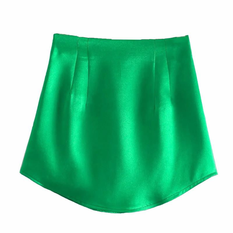 TRAF naiste seelikud, 2022. aasta suve seksikas kõrge vöökohaga miniseelik Naiste riietus Elegantne y2k roheline vabaaja Korea stiilis tüdrukute seelikud