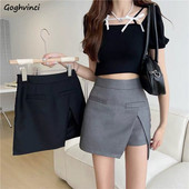 Vasaras mini svārki Sieviešu biroja dāma Vispārpiemērots temperaments Solidi Dizains Šiks ar augstu vidukli Minimālisma korejiešu stilā Populāri Faldas