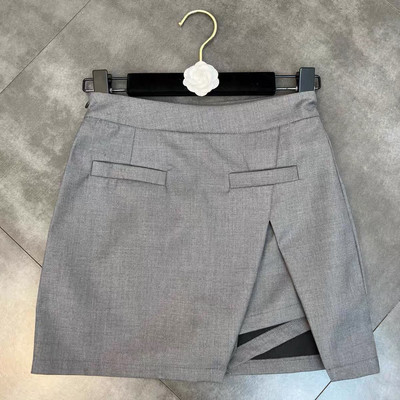 Vasaras mini svārki Sieviešu biroja dāma Vispārpiemērots temperaments Solidi Dizains Šiks ar augstu vidukli Minimālisma korejiešu stilā Populāri Faldas