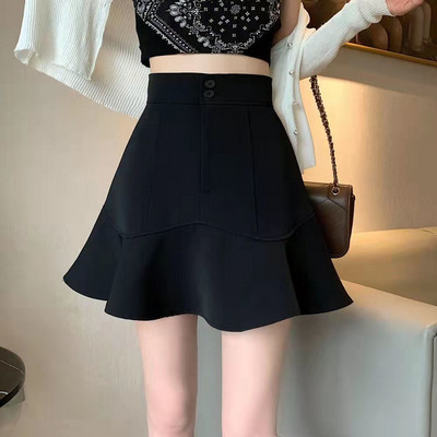 Szoknyák Női Újdonságok Nyári Magas derekú Gombos Diákok Térd felett Szilárd Egyszerű Ruházat Harajuku Utcai ruházat Szexi Esztétikus