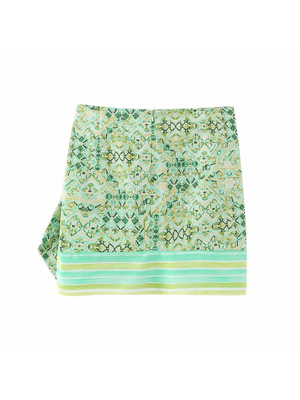 Női nyomtatott mini szoknya Női megkötött pliszírozott szoknyák női nyári rövid szoknyák női divatos strandszoknya