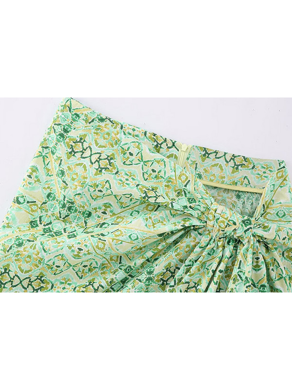 Női nyomtatott mini szoknya Női megkötött pliszírozott szoknyák női nyári rövid szoknyák női divatos strandszoknya