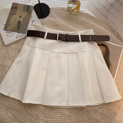 Ashgaily 2023 A līnijas svārki ar jostu sievietēm y2 k ar augstu vidukli, īsi svārki, pogas, svārki, sieviešu apģērbi, sieviešu apģērbi.