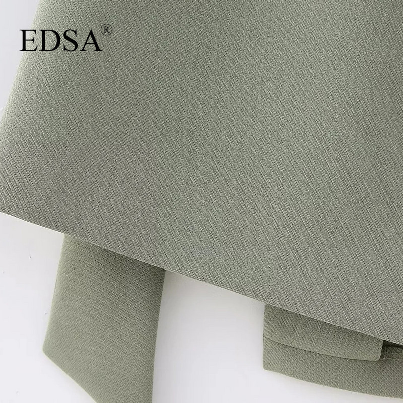 EDSA női elegáns, khaki magas derekú miniszoknya 2023-as nyári első patch füles zsebpakolás rögzítő öv arany csatos utcai viselet