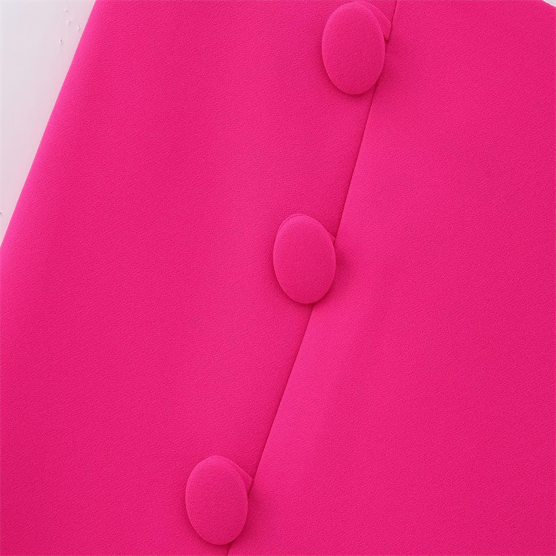 2023-as új női, egyedi, gombos díszítésű mini, sokoldalú félszoknya tavaszi/nyári divatos High Street elegáns, vékony szabású félszoknyák