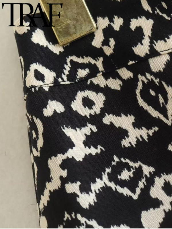 TRAF 2023 m. pavasario vasara Moteriški vintažiniai marginti sijonai, šoniniai užtrauktukai su užtrauktuku, mini sijonas moteriškas, elegantiškas sijonas aukštu juosmeniu