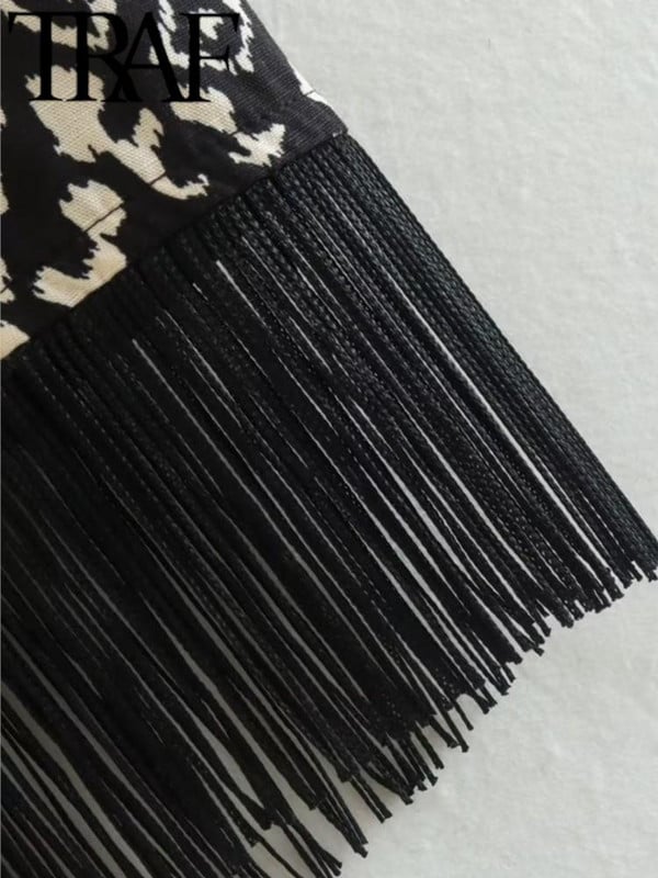 TRAF 2023 m. pavasario vasara Moteriški vintažiniai marginti sijonai, šoniniai užtrauktukai su užtrauktuku, mini sijonas moteriškas, elegantiškas sijonas aukštu juosmeniu