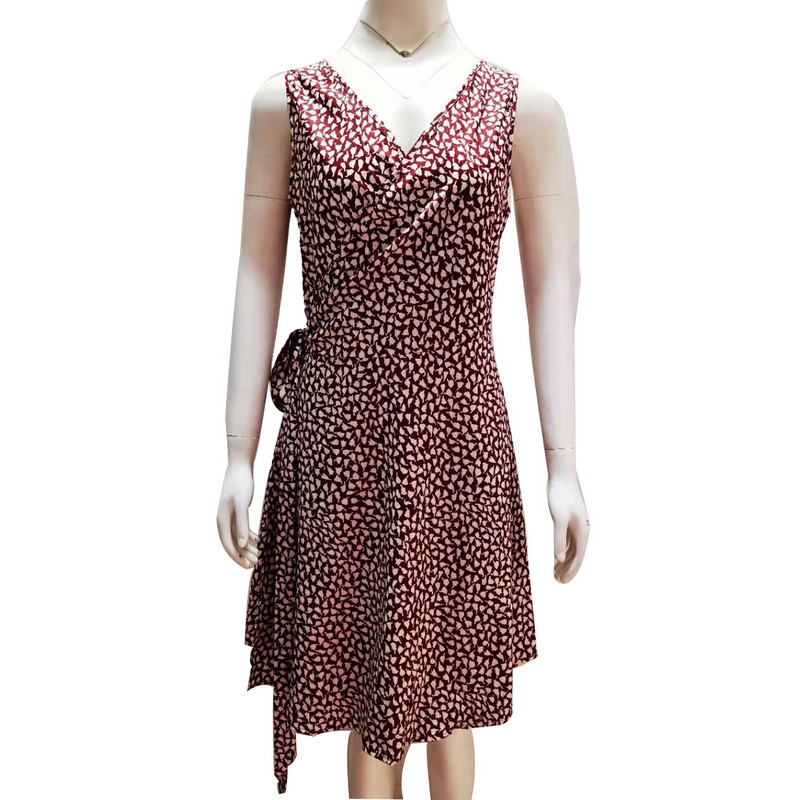 Vasaros didelio dydžio moteriškos laisvalaikio taškuotos suknelės, seksualios V formos iškirptės be rankovių Bandage paplūdimio bohemiškos suknelės, skirtos moteriškiems drabužiams