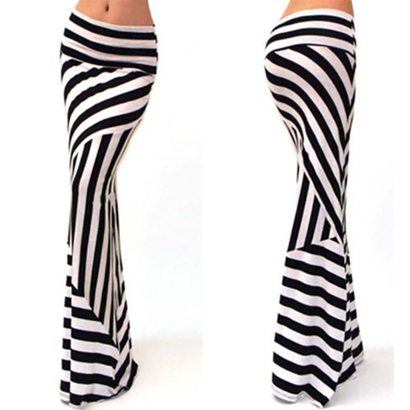 S-3XL pavasarīgi elastīgi zīmuļu svārki ar augstu vidukli sievietēm 2020. gada apdrukāta zīmuļa Maxi svārki Faldas Largas Mujer Para Fiesta