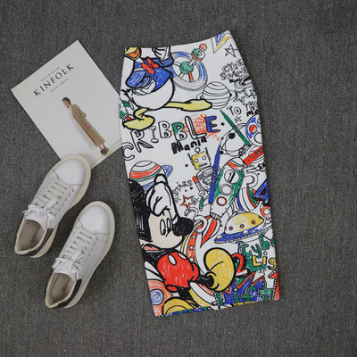 Izpārdošana Pavasara vasara Sieviešu Y2K ar augstu vidukli Midi zīmuļu šifona svārki Slaidi Bodycon Vintage korejiešu modes apģērbi