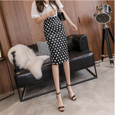 Izpārdošana Pavasara vasara Sieviešu Y2K ar augstu vidukli Midi zīmuļu šifona svārki Slaidi Bodycon Vintage korejiešu modes apģērbi