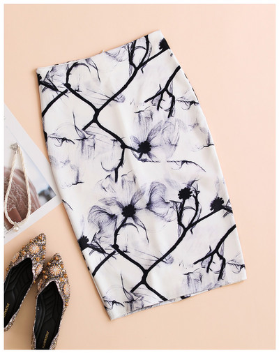 Izpārdošana Pavasara vasara Sieviešu Y2K ar augstu vidukli Midi zīmuļu šifona svārki Slaidi Bodycon Vintage korejiešu modes apģērbi