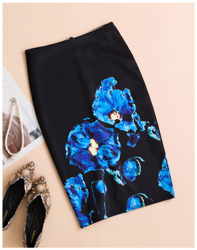 Izpārdošana Pavasara vasara Sieviešu Y2K ar augstu vidukli Midi zīmuļu šifona svārki Slaidi Bodycon Vintage korejiešu modes apģērbi