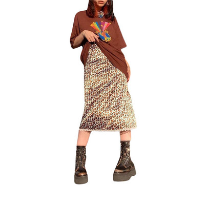 Naiste ruuduline mustriga kõrge vöökohaga Midi seelik A-joon Bodycon pikk pliiatsseelik Y2K Streetwear E-Girl 90S Fashion