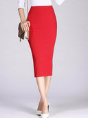 Jesen Zima Bodycon Suknja Ženska rastezljiva Split suknja Uske pencil suknje do sredine teleta Ženska pletena suknja