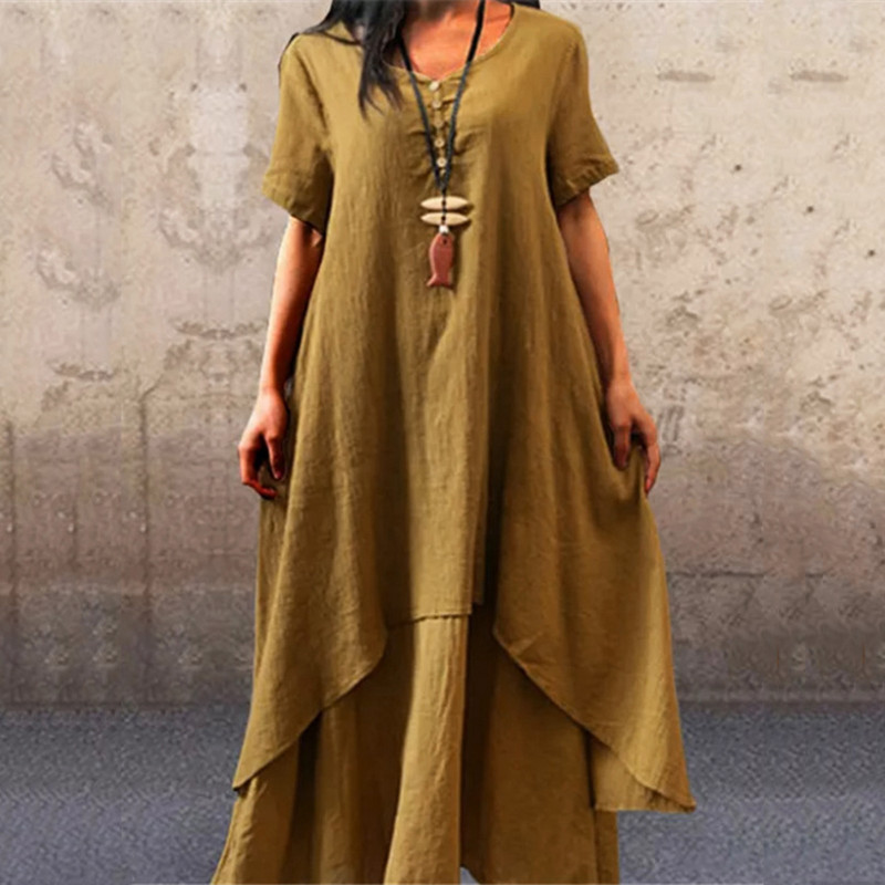 Vasaras ikdienišķas garas kleitas Liela izmēra 5xl Lielizmēra kleitas Sievietēm Solid Pocket V Kakla brīvs pludmales brīvdienu kleitas Vestidos Robe