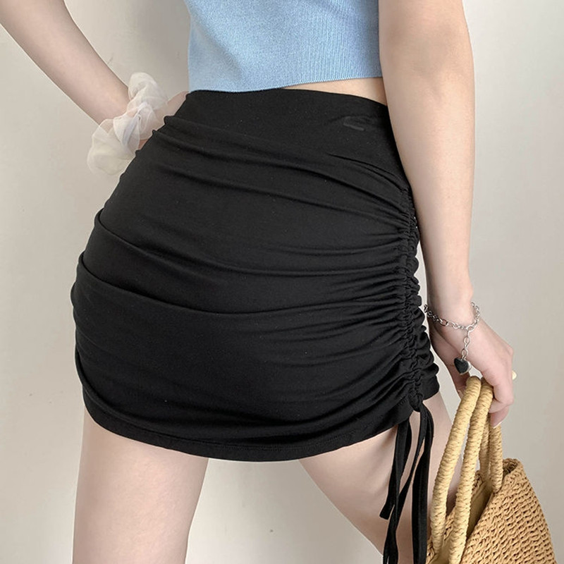 Σέξι μίνι μαύρες γυναικείες φούστες 2023 Άνοιξη Καλοκαίρι Ψηλόμεση Casual Φούστα Γυναικεία μόδα Λευκή Shiring Slim Skinny Kawaii φούστα