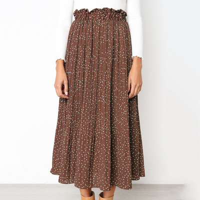 Boho alkalmi print maxi szoknya női nyári divat szexi magas derekú női szoknyák 2021 rózsaszín strand virágos A-vonalú hosszú szoknyák női