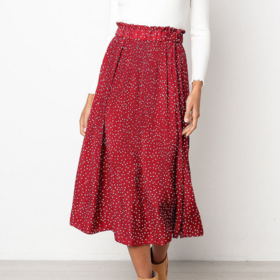 Boho alkalmi print maxi szoknya női nyári divat szexi magas derekú női szoknyák 2021 rózsaszín strand virágos A-vonalú hosszú szoknyák női