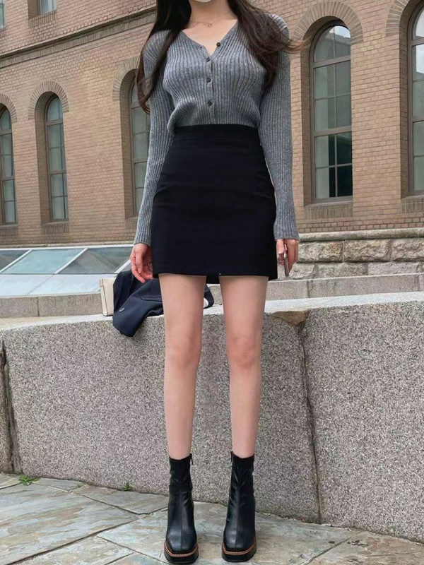 Základné mini sukne pre ženy, letné štíhle sexy kancelárske dámy, kórejský štýl, trendy oblečenie s vysokým pásom, univerzálny temperament, jar, áčkový strih