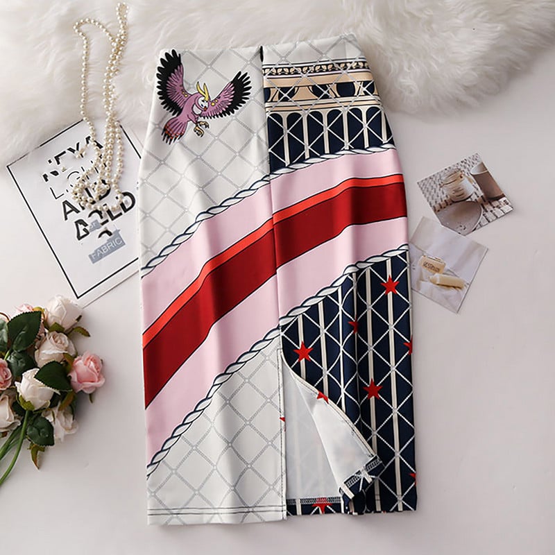 Női divat Félhosszú szoknya nyomott lépcsős csomag csípő rövid szoknya Elegáns kényelmes szoknya nőknek юбка женская