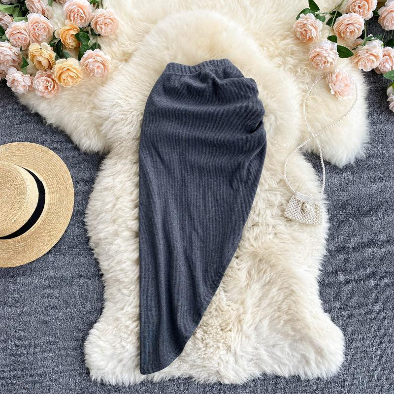 2022. aasta uus naiste seelik Midi Bodycon seelik, naiste õhuke kõrge vöökohaga veniv seksikas pliiatsseelik, voldid Jupe Femme