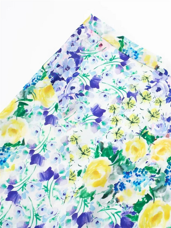 TRAF virágos szoknya női nyári midi szatén szoknya női magas derekú hosszú szoknya női divat 2023 elegáns női szoknya